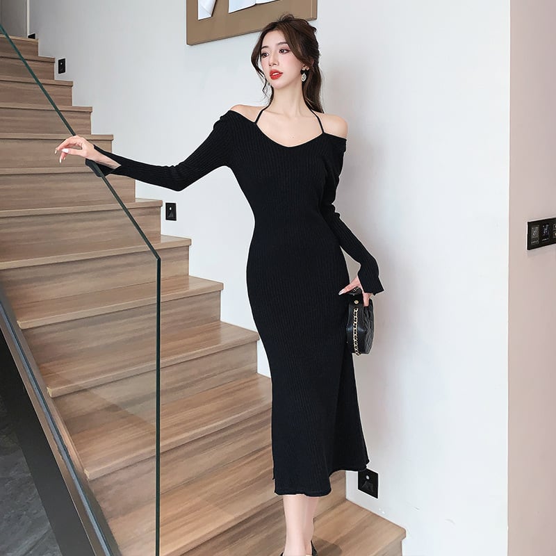 【dress】好感度UPエレガントニットワンピース　M17587
