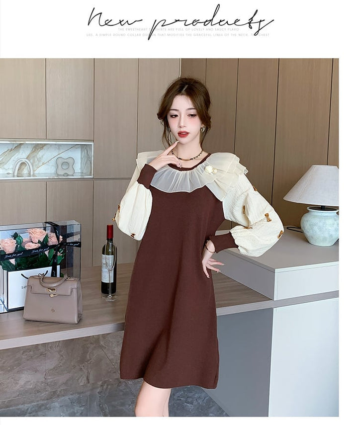 【dress】優しい雰囲気スウィートニットワンピース　M17501