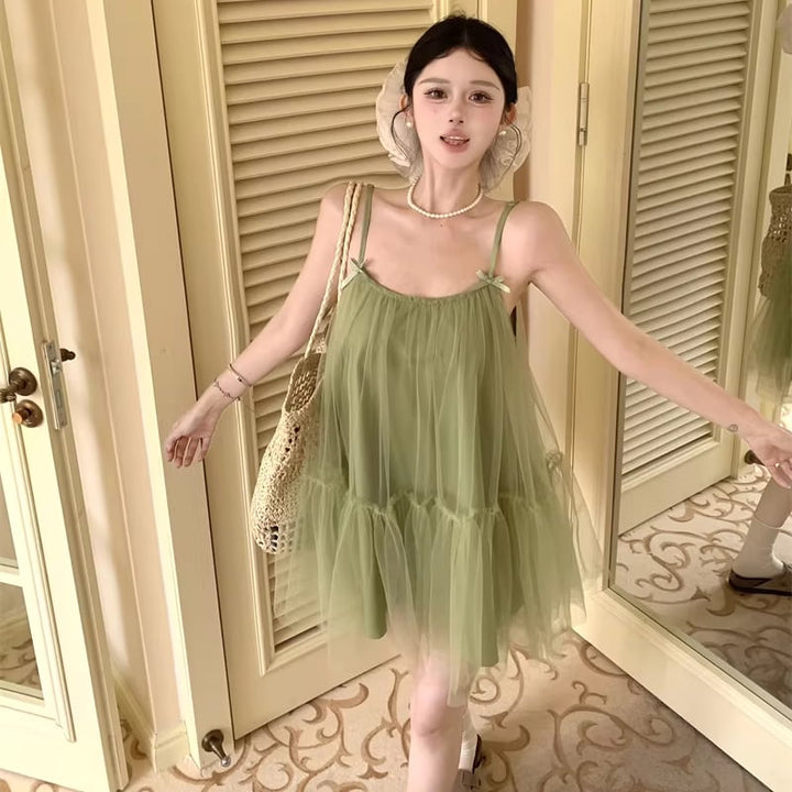【dress】チュールミニキャミワンピース Q8346