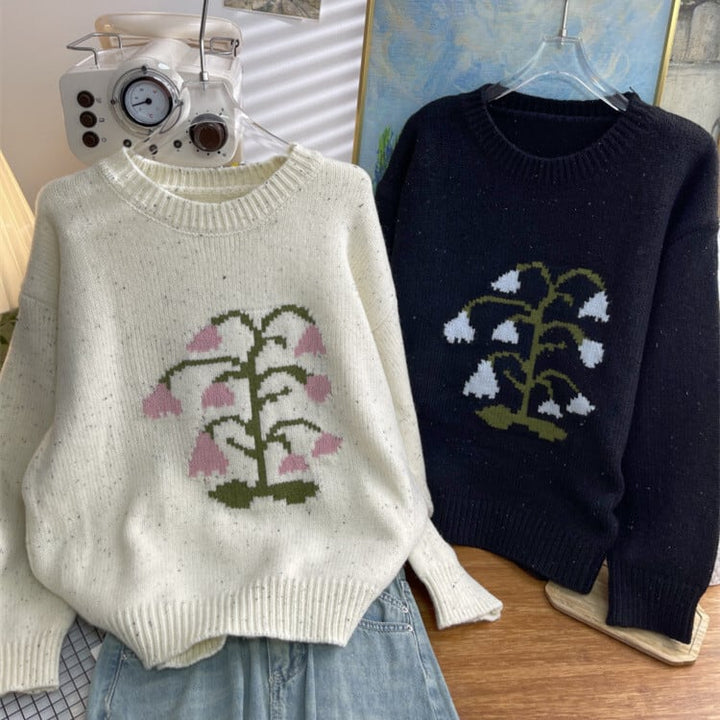 【tops】ジャカードニットセーター　M26612