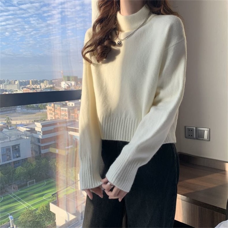 【tops】無地ニットセーター　M26441