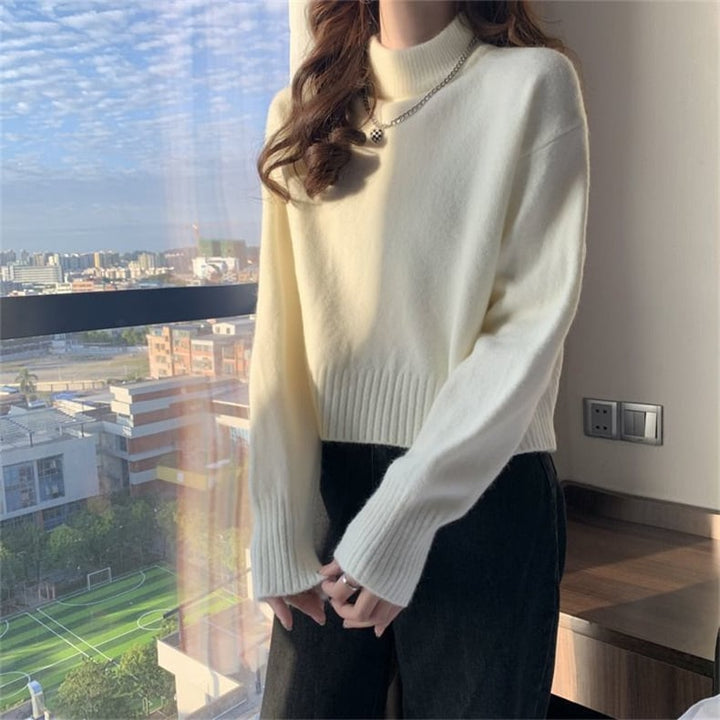 【tops】無地ニットセーター　M26441