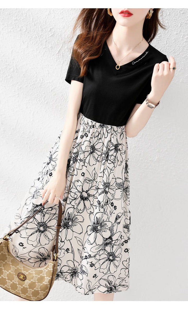 【dress】知的で品の良い♡エレガント切り替えワンピース　M16824