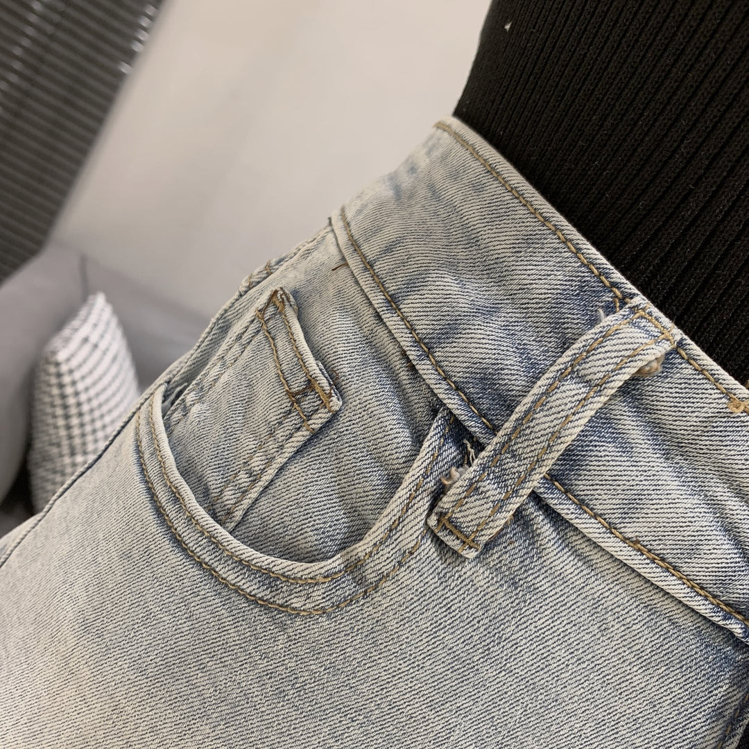【bottoms】バックリボンデニムショートパンツ　M30724