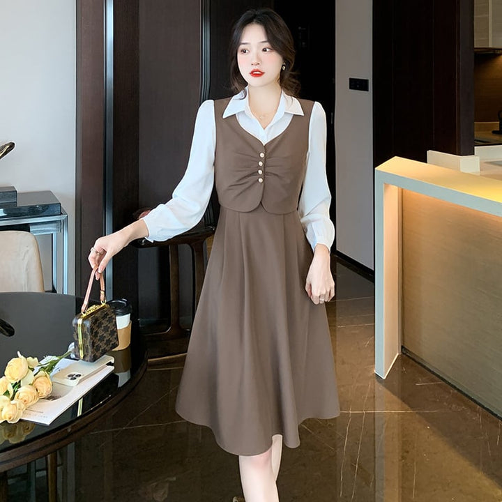 【dress】輝いて超人気 ! 切り替えデートワンピース　M17404