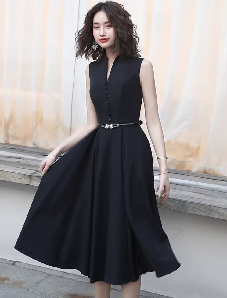 【dress】ノースリーブAラインロングフレアワンピース Q8438