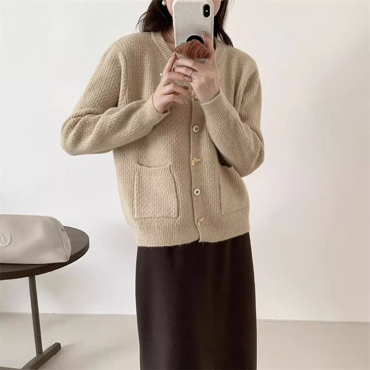 【outer】クルーネックニットカーデ　M25982