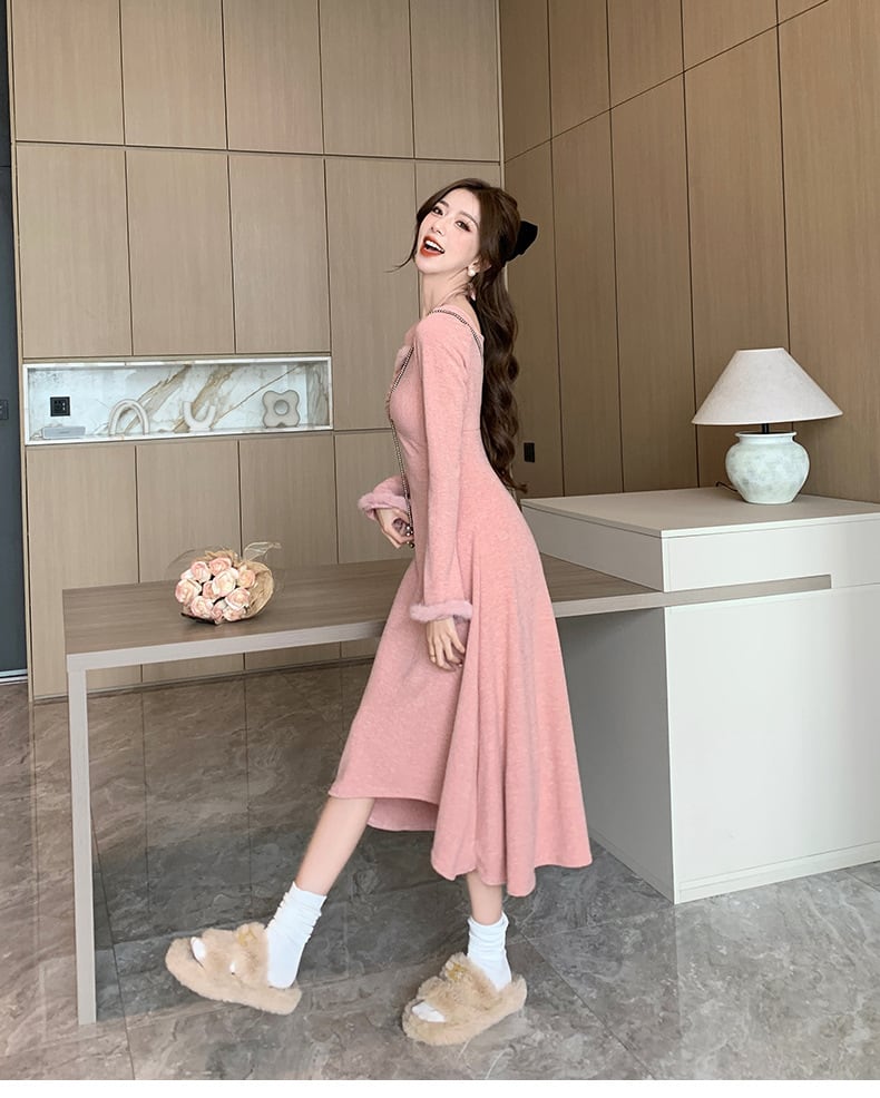 【dress】ファーワンピース　M19046