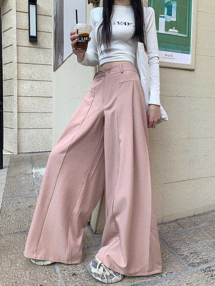【bottoms】ストレートハイウエストワイドパンツ　M29763