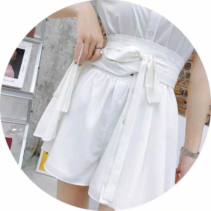 【set】シャツワンピース+ショートパンツセットアップ　M17052