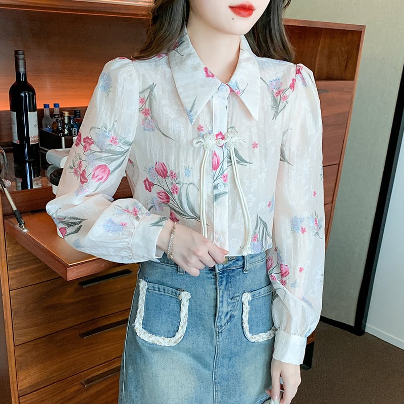 【tops】存在感 スウィートPOLOネックシャツトップス　M16879