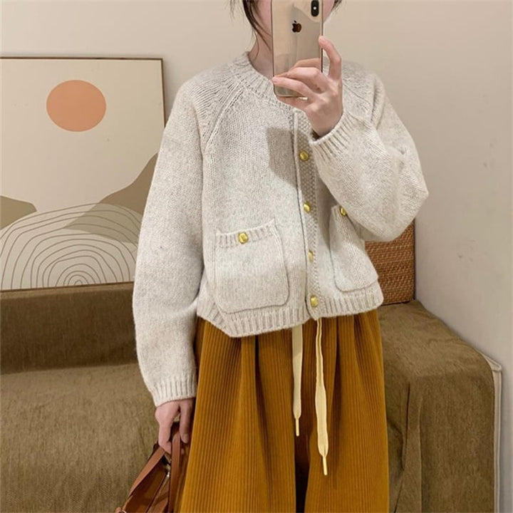 【outer】クルーネックニットカーデ　M26554