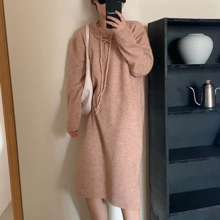 【dress】無地ニットワンピース　M18467