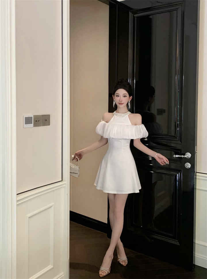 【dress】ビジューオフショルダーワンピース　M24300