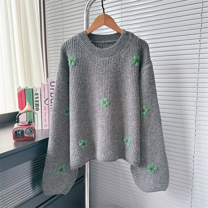 【tops】刺繍ニットセーター　M26633