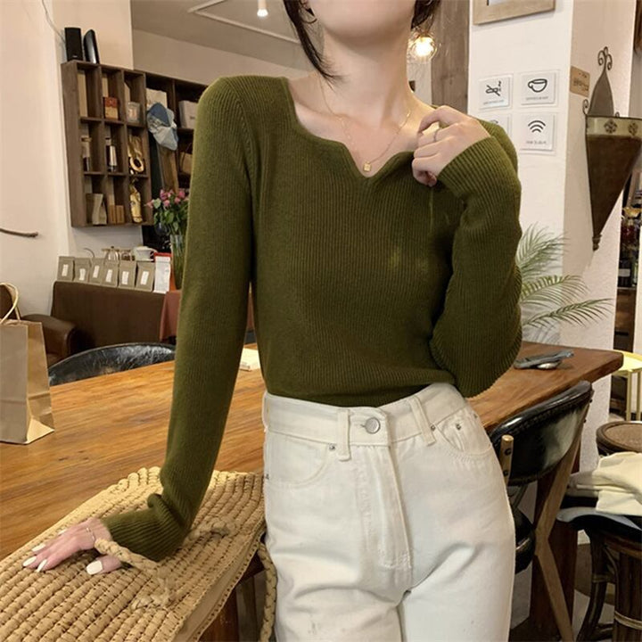【tops】Vネックニットトップス　M18569