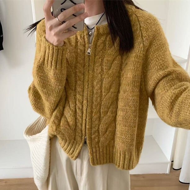 【outer】ファスナーニットカーデ　M27021