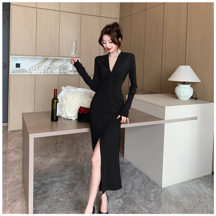 【dress】レディースファッションデートワンピース着瘦せ　M17647