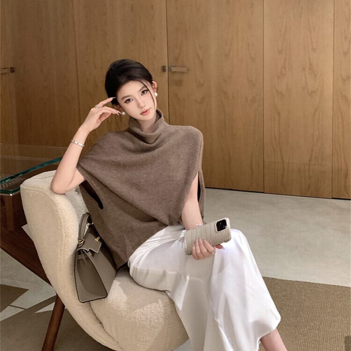 【tops】ハイネックニットケープ　M27049