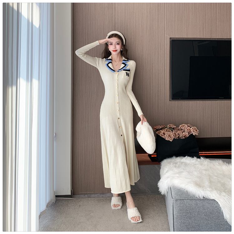 【dress】スリットニットワンピース　M28867