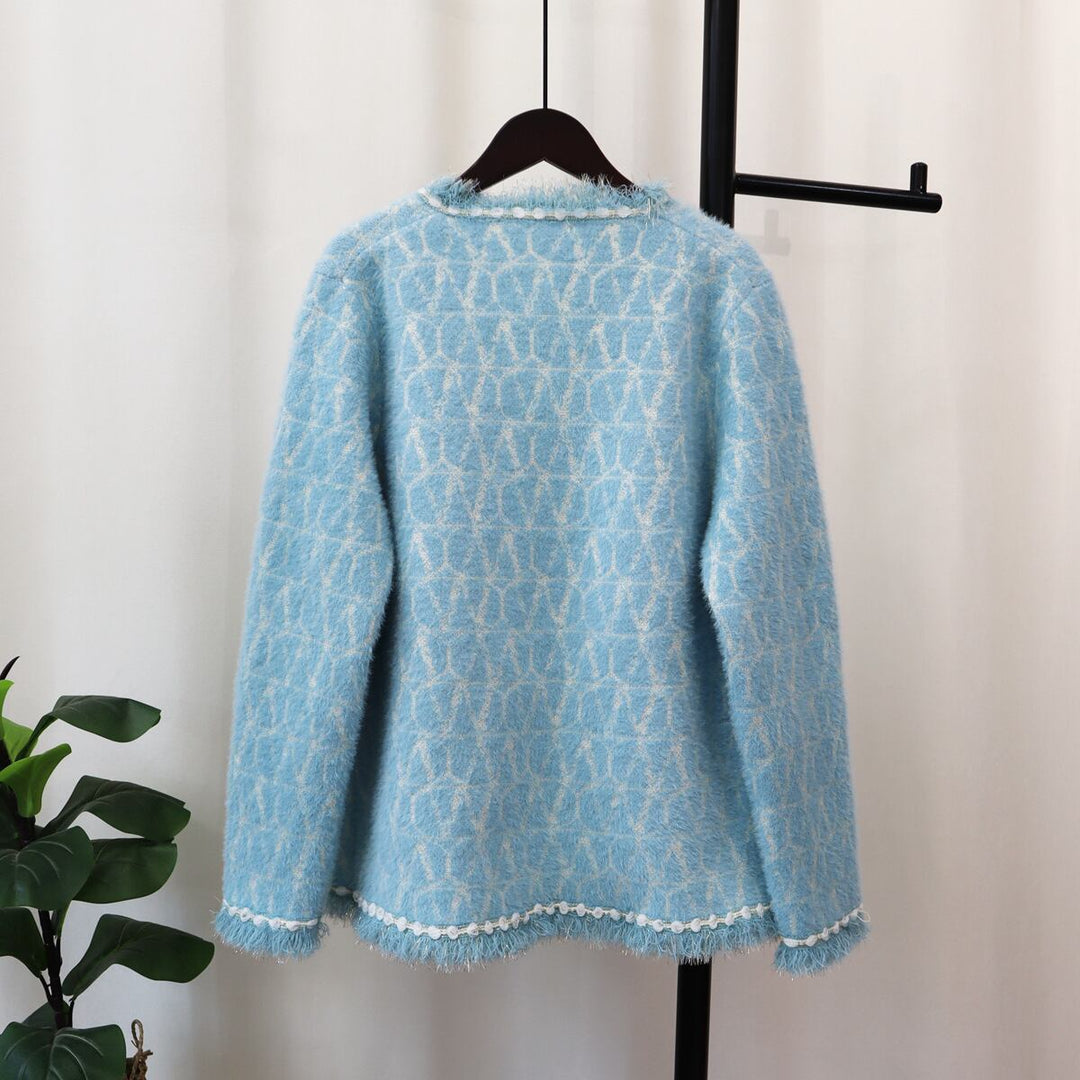 【outer】フラップポケットVネックニットカーデ　M17949
