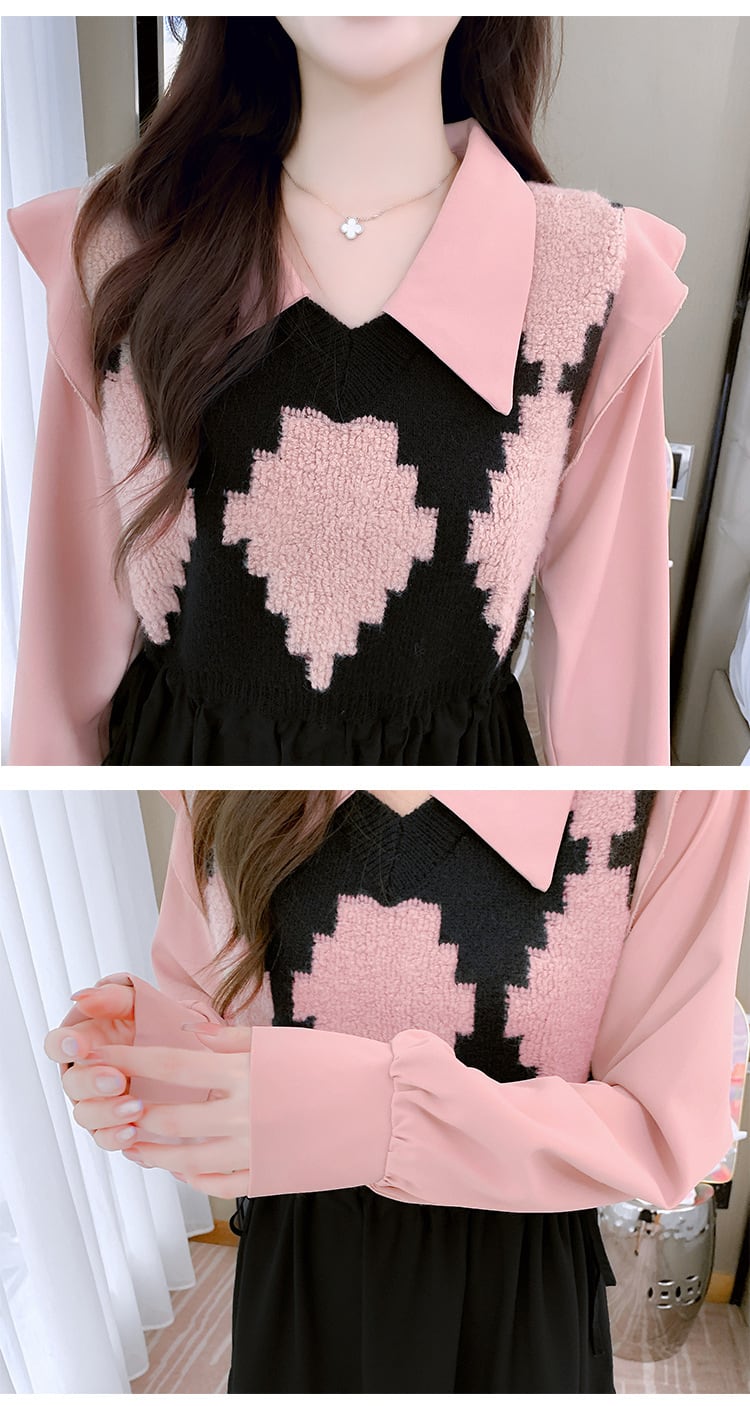 【dress】目立つ！エレガント切り替えワンピース　M17645