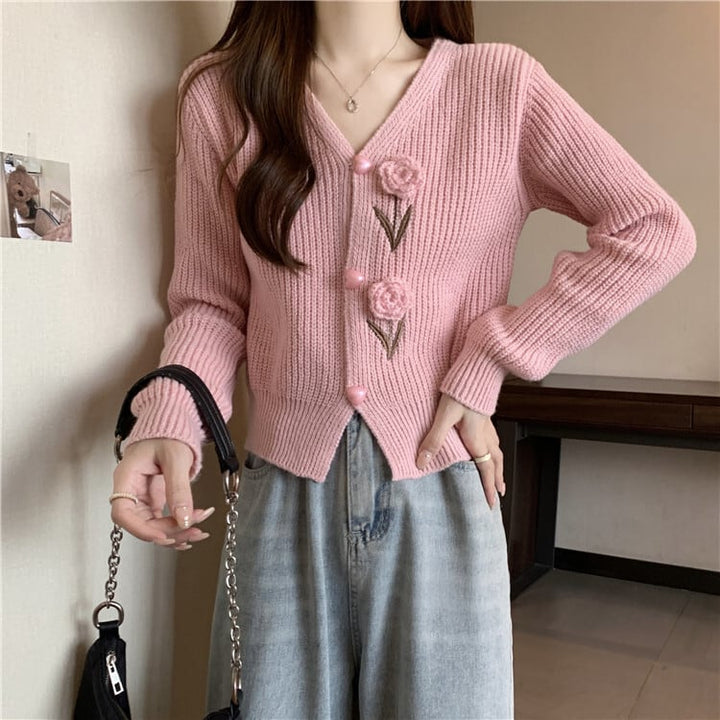 【outer】Vネックニットカーデ　M18128