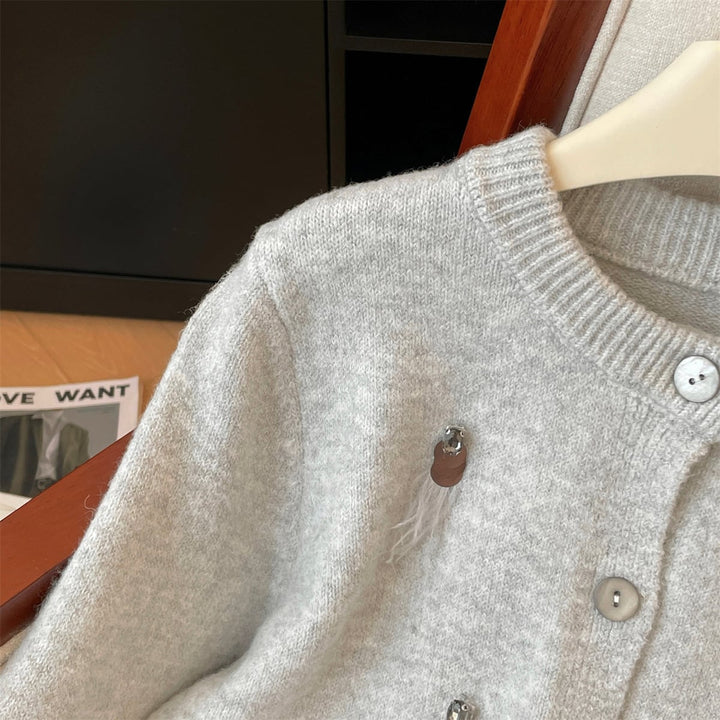 【outer】スパンコールニットカーデ　M29221