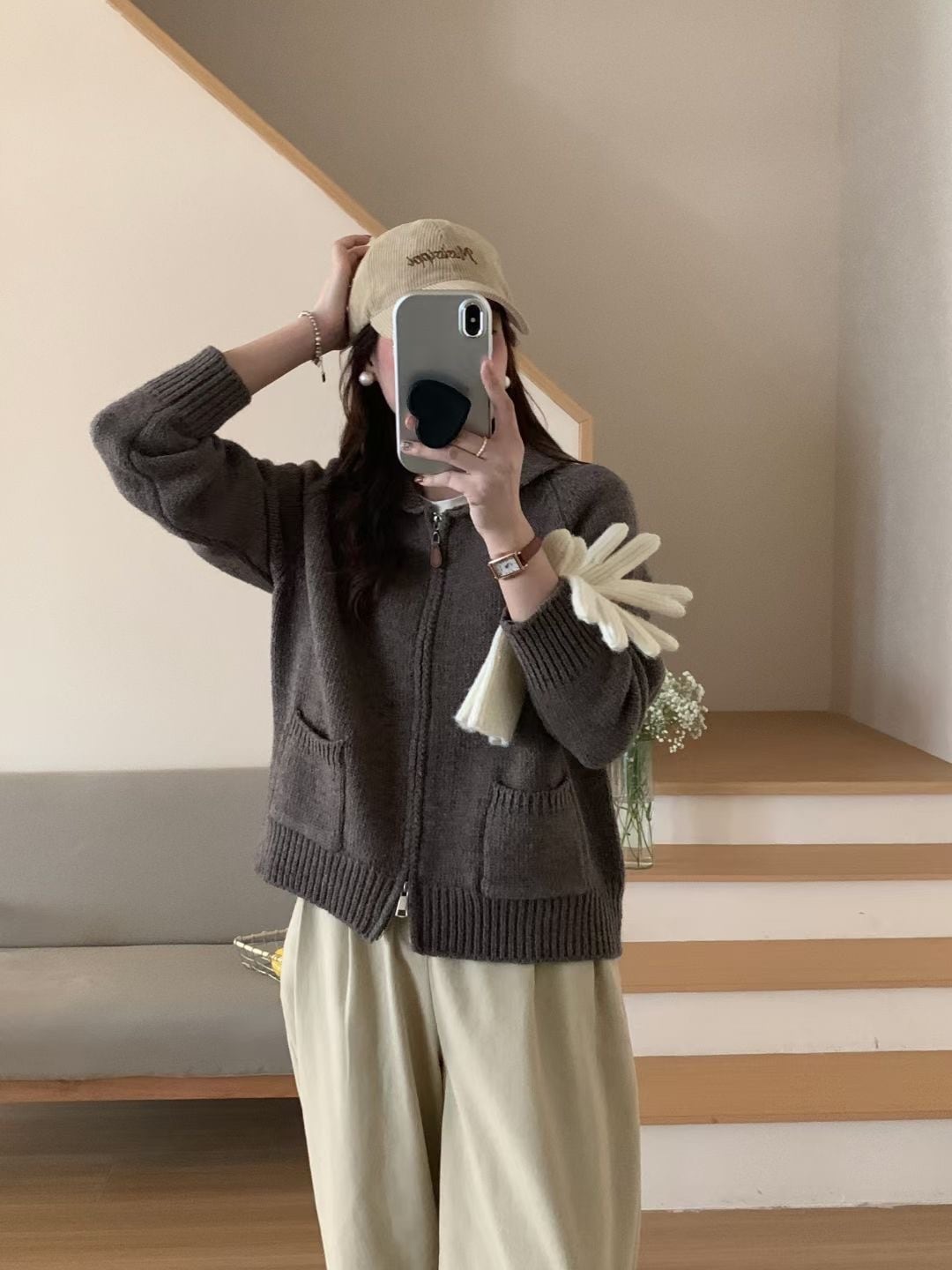 【outer】Wジップニットカーデ　M25904