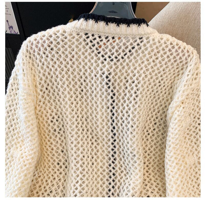 【outer】カットワークニットカーデ　M27568