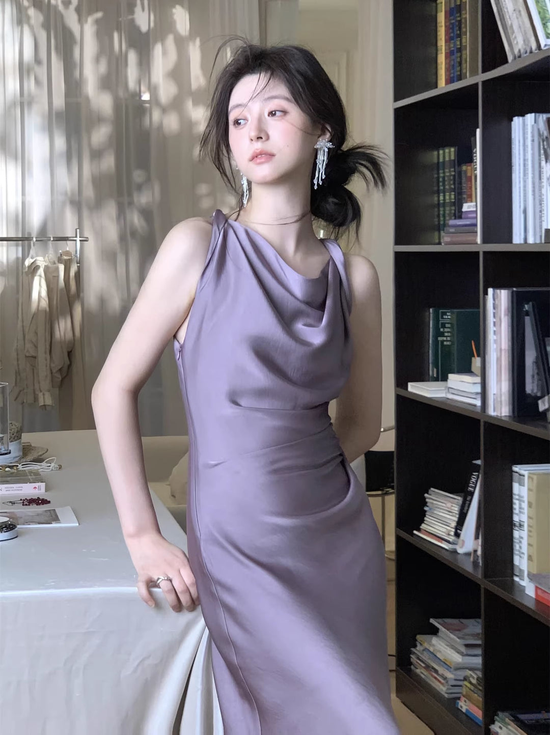 【dress】ノースリーブロングワンピース Q7983