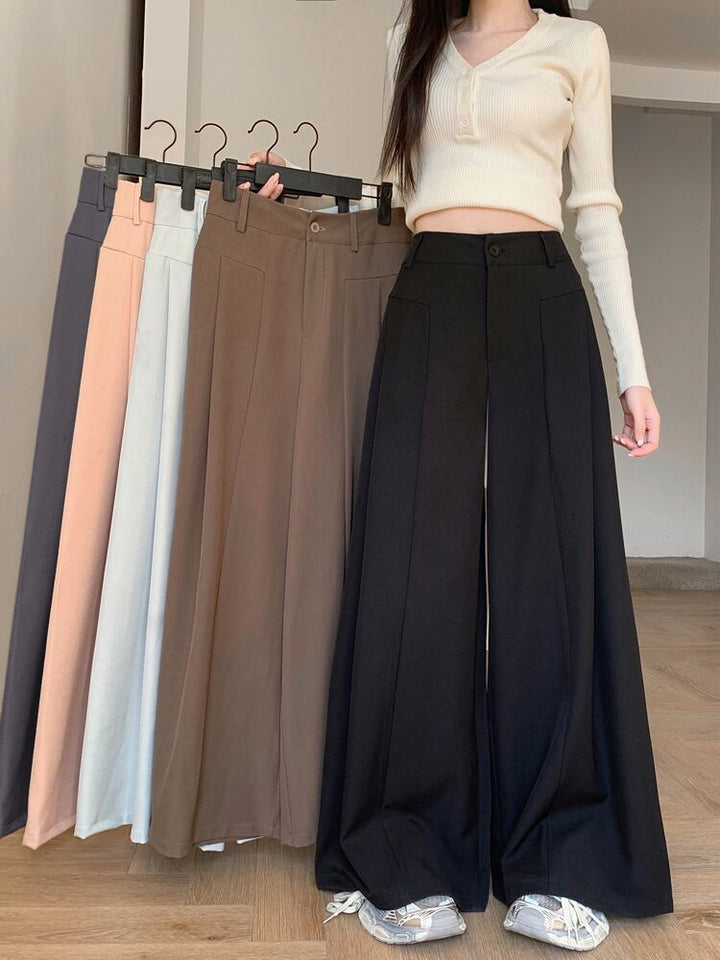 【bottoms】ストレートハイウエストワイドパンツ　M29763