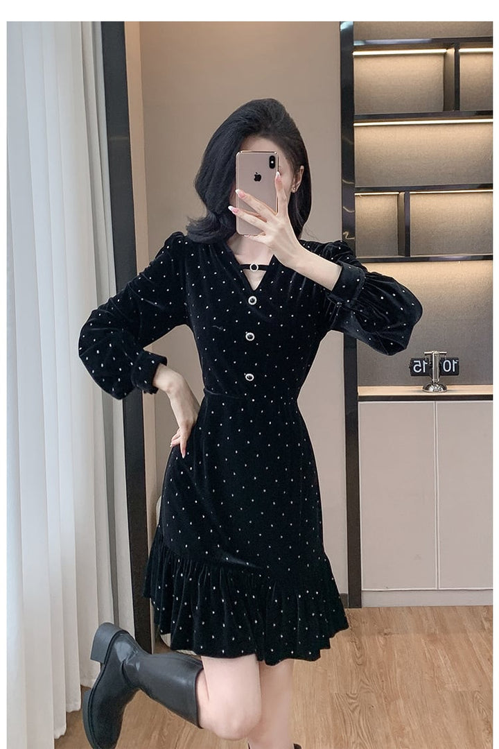【dress】ドット柄ワンピース　M26485