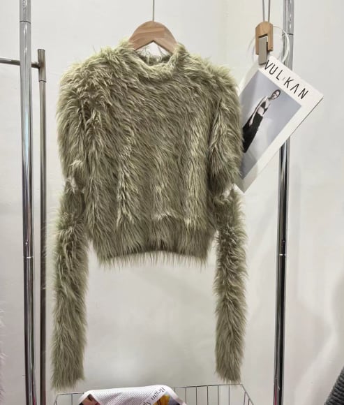 【tops】フェザーニットセーターアームカバー付き　M18098