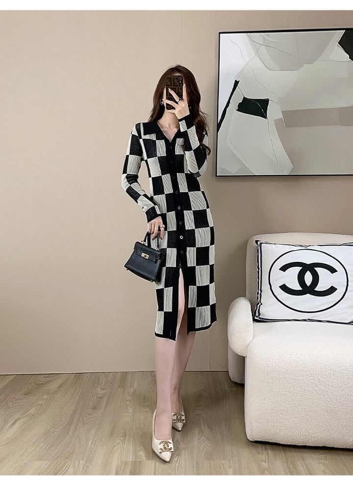 【dress】POLOネックニットワンピース　M19047