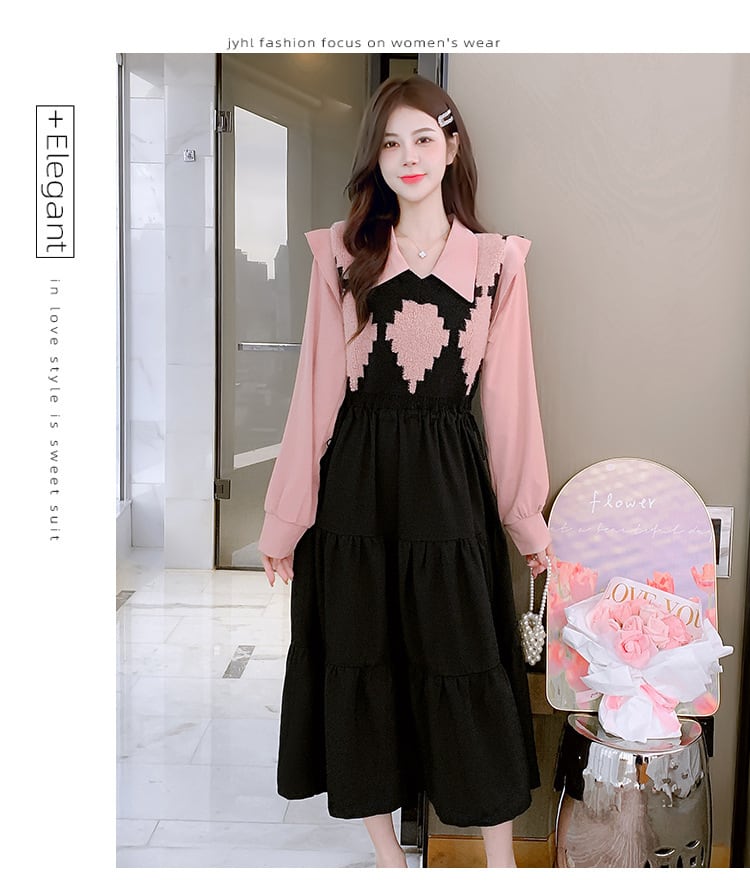 【dress】目立つ！エレガント切り替えワンピース　M17645