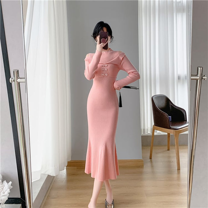 【dress】マーメイドニットワンピース　M26175