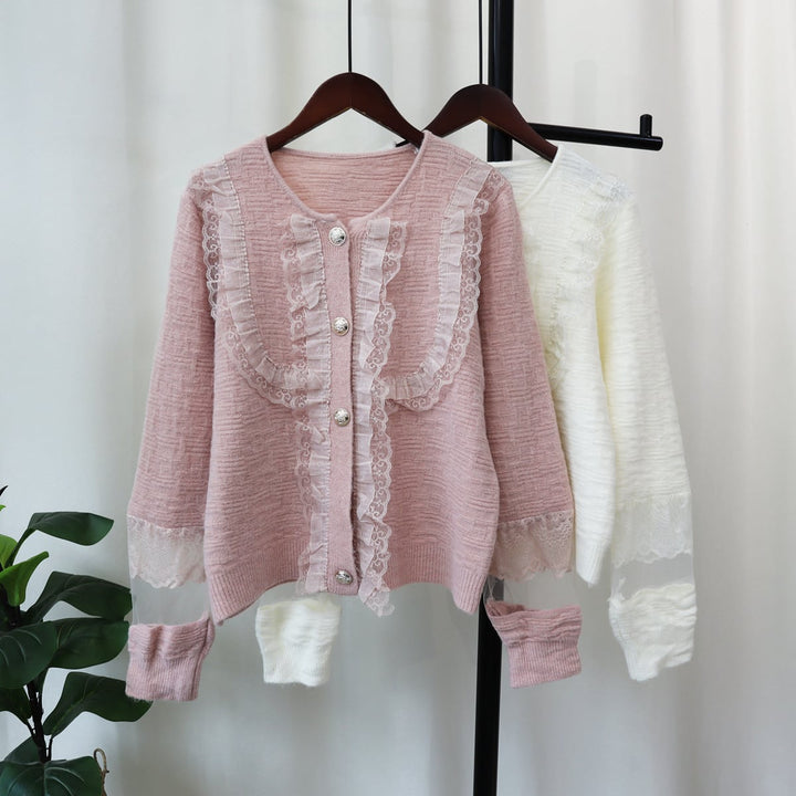 【outer】クルーネックドッキングニットカーデ　M17984
