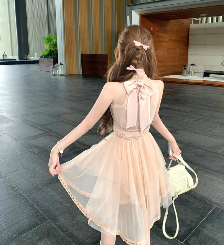 【dress】バックリボンチュールミニワンピース　M31380