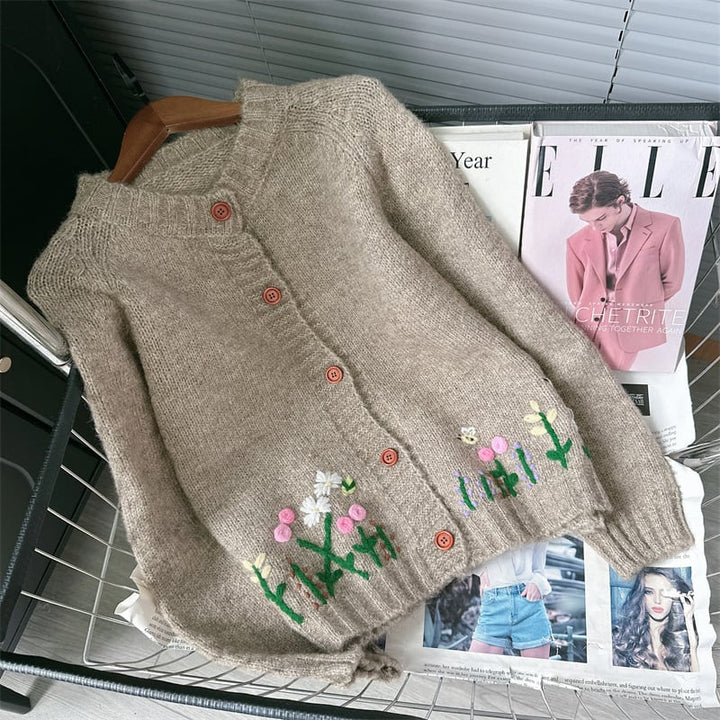 【outer】刺繍ニットカーデ　M25578