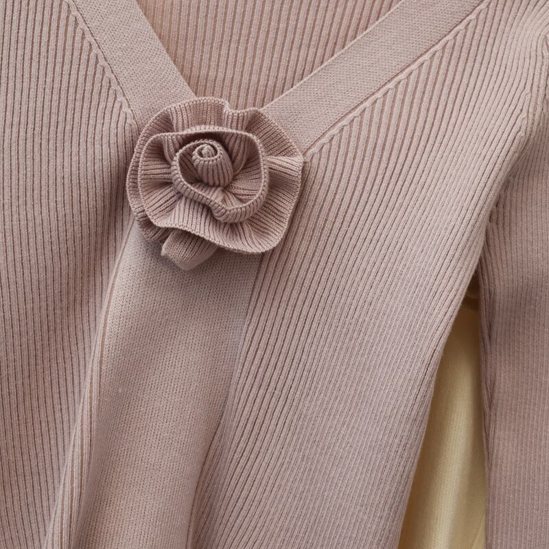 【tops】立体フラワーニットトップス　M28631