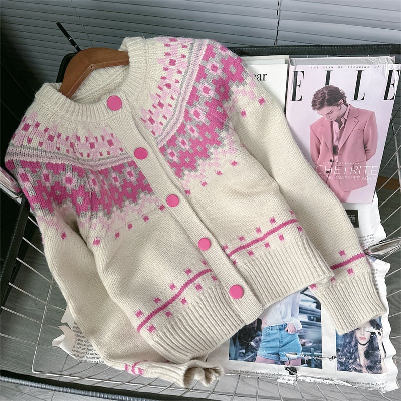 【outer】ジャカードニットカーデ　M28281