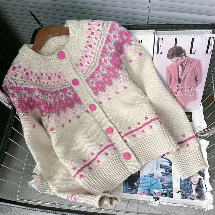 【outer】ジャカードニットカーデ　M28281
