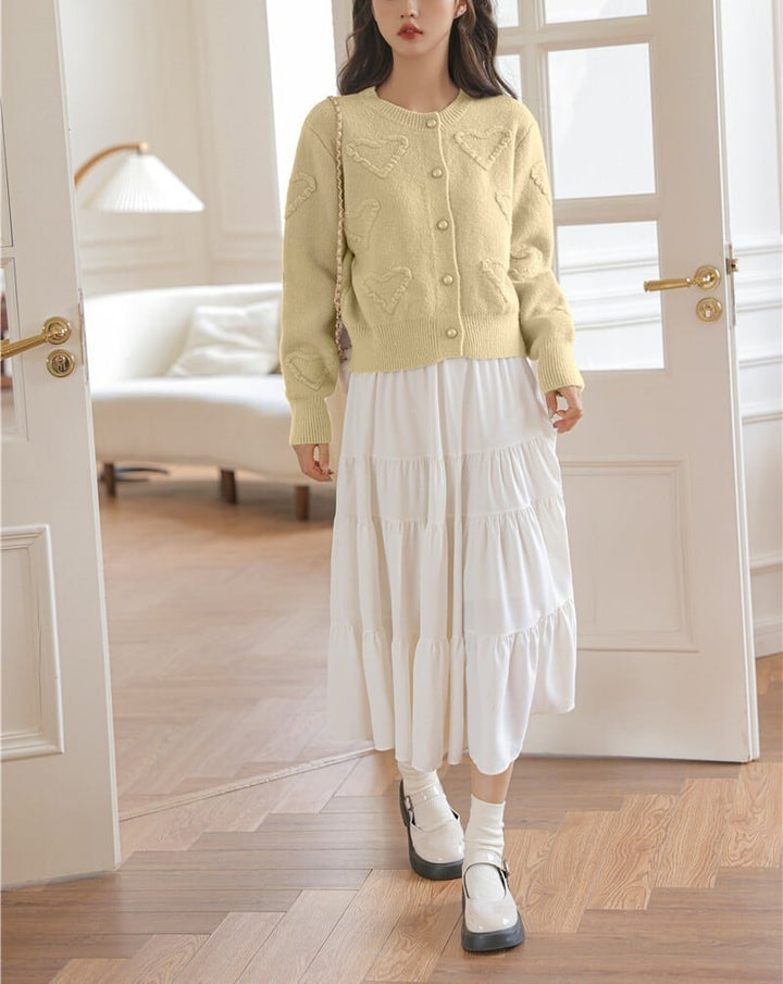 【outer】クルーネックニットカーデ　M18129