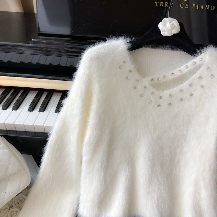 【tops】ビジューニットセーター　M27005
