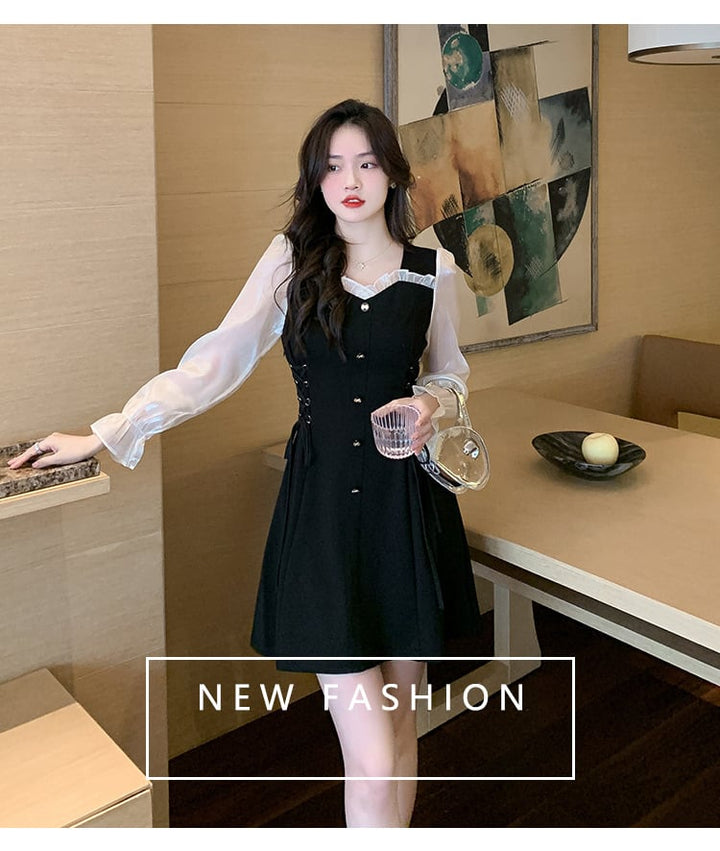 【dress】女性力を高める～切り替えデートワンピース　M17086