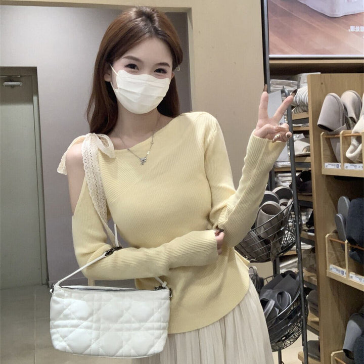 【tops】オフショルダーニットトップス　M27365