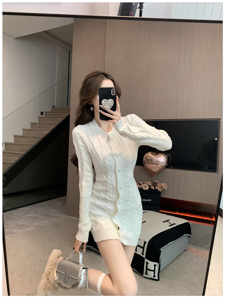 【dress】今季マストバイニットワンピース韓国系着心地良い　M17573