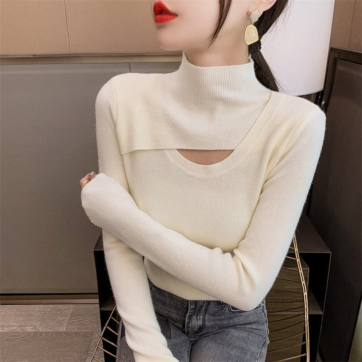 【tops】カットワークニットトップス　M18236