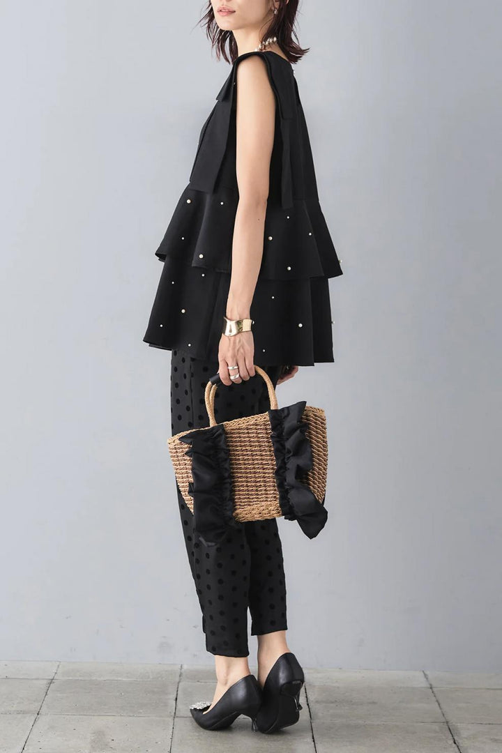 【tops】パールノースリーブトップス　M24912